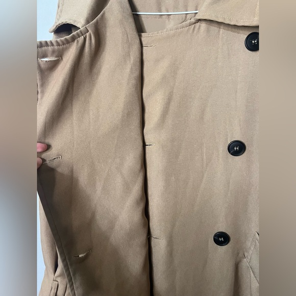 HYFVE Double-Breasted Tan Trench Coat Size Small - Picture 8 of 13